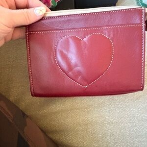 Brighton Red Heart Zip Pouch Wristlet